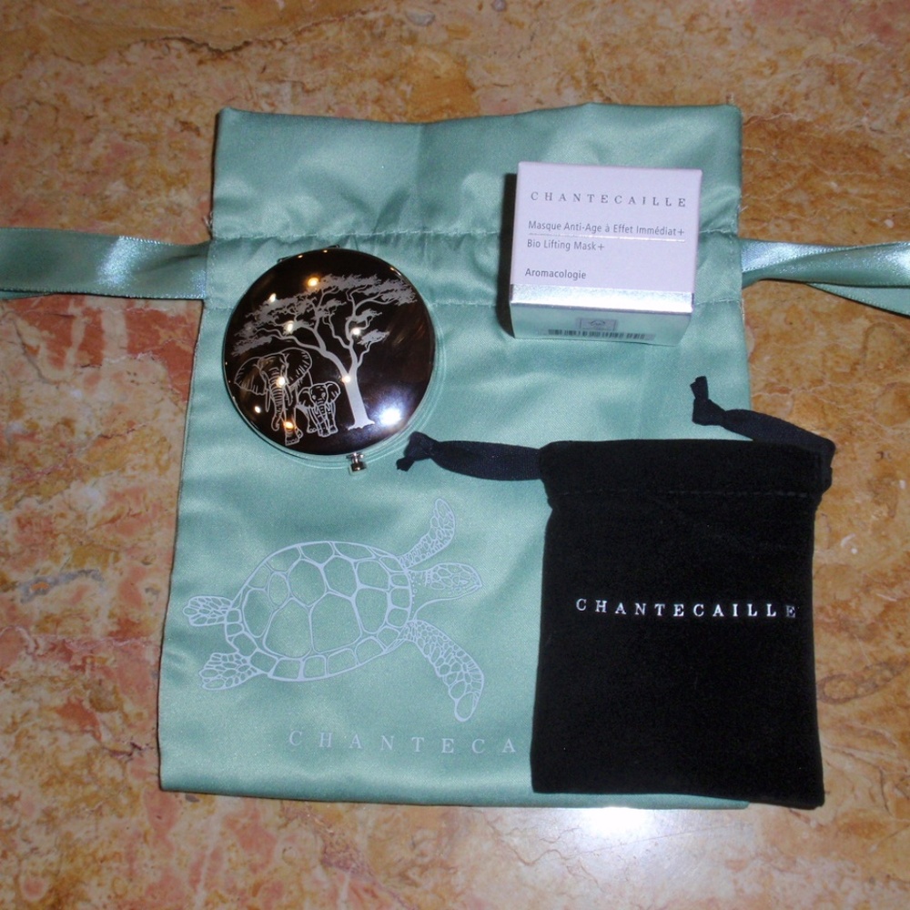 Chantecaille Double Sided Mirror Compact with Sample Bio Lifting Mask